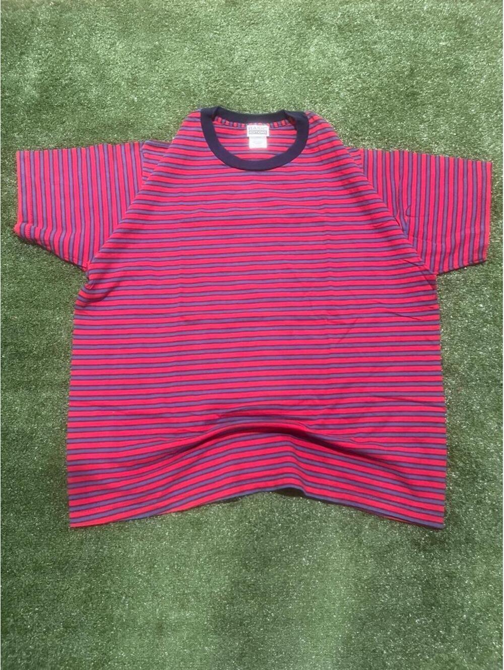 Vintage 90s Basic Editions Made in USA Striped T-Shirt Size XL